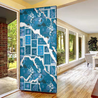 Hawaii Japanese Culture Blue Door Cover Spring Cranes Aloha Pattern