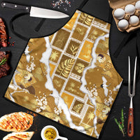 Hawaii Japanese Culture Gold Apron Spring Cranes Aloha Pattern