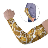 Hawaii Japanese Culture Gold Arm Sleeves Spring Cranes Aloha Pattern