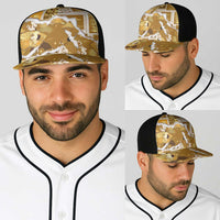 Hawaii Japanese Culture Gold Baseball Net Cap Spring Cranes Aloha Pattern