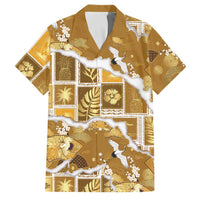 Hawaii Japanese Culture Gold Family Matching Mermaid Dress and Hawaiian Shirt Spring Cranes Aloha Pattern