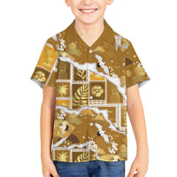 Hawaii Japanese Culture Gold Family Matching Mermaid Dress and Hawaiian Shirt Spring Cranes Aloha Pattern