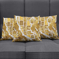 Hawaii Japanese Culture Gold Pillow Cover Spring Cranes Aloha Pattern