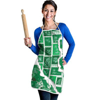 Hawaii Japanese Culture Green Apron Spring Cranes Aloha Pattern