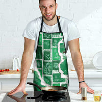 Hawaii Japanese Culture Green Apron Spring Cranes Aloha Pattern