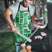 Hawaii Japanese Culture Green Apron Spring Cranes Aloha Pattern