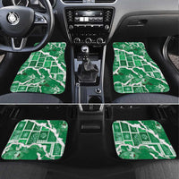 Hawaii Japanese Culture Green Car Mats Spring Cranes Aloha Pattern