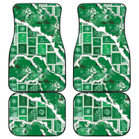 Hawaii Japanese Culture Green Car Mats Spring Cranes Aloha Pattern