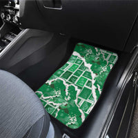 Hawaii Japanese Culture Green Car Mats Spring Cranes Aloha Pattern