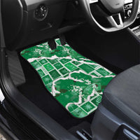 Hawaii Japanese Culture Green Car Mats Spring Cranes Aloha Pattern