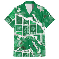 Hawaii Japanese Culture Green Family Matching Mermaid Dress and Hawaiian Shirt Spring Cranes Aloha Pattern