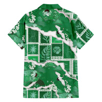Hawaii Japanese Culture Green Family Matching Mermaid Dress and Hawaiian Shirt Spring Cranes Aloha Pattern
