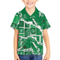 Hawaii Japanese Culture Green Family Matching Mermaid Dress and Hawaiian Shirt Spring Cranes Aloha Pattern