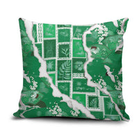 Hawaii Japanese Culture Green Pillow Cover Spring Cranes Aloha Pattern