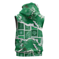 Hawaii Japanese Culture Green Sleeveless Hoodie Spring Cranes Aloha Pattern LT01 - Polynesian Pride