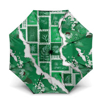 Hawaii Japanese Culture Green Umbrella Spring Cranes Aloha Pattern