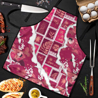 Hawaii Japanese Culture Pink Apron Spring Cranes Aloha Pattern