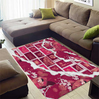 Hawaii Japanese Culture Pink Area Rug Spring Cranes Aloha Pattern LT01 - Polynesian Pride