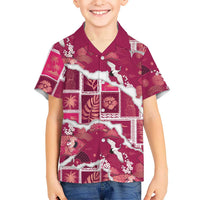 Hawaii Japanese Culture Pink Family Matching Long Sleeve Bodycon Dress and Hawaiian Shirt Spring Cranes Aloha Pattern