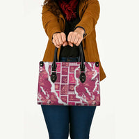 Hawaii Japanese Culture Pink Leather Bag Spring Cranes Aloha Pattern