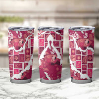 Hawaii Japanese Culture Pink Tumbler Cup Spring Cranes Aloha Pattern