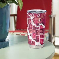 Hawaii Japanese Culture Pink Tumbler Cup Spring Cranes Aloha Pattern
