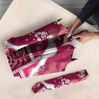 Hawaii Japanese Culture Pink Umbrella Spring Cranes Aloha Pattern