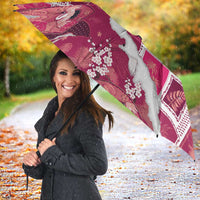 Hawaii Japanese Culture Pink Umbrella Spring Cranes Aloha Pattern