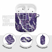 Hawaii Japanese Culture Purple AirPods Case Spring Cranes Aloha Pattern