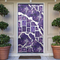 Hawaii Japanese Culture Purple Door Cover Spring Cranes Aloha Pattern