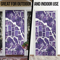 Hawaii Japanese Culture Purple Door Cover Spring Cranes Aloha Pattern