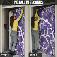 Hawaii Japanese Culture Purple Door Cover Spring Cranes Aloha Pattern