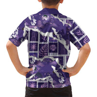 Hawaii Japanese Culture Purple Family Matching Summer Maxi Dress and Hawaiian Shirt Spring Cranes Aloha Pattern