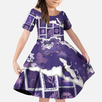 Hawaii Japanese Culture Purple Family Matching Summer Maxi Dress and Hawaiian Shirt Spring Cranes Aloha Pattern