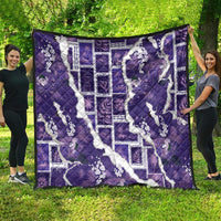 Hawaii Japanese Culture Purple Quilt Spring Cranes Aloha Pattern