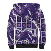 Hawaii Japanese Culture Purple Sherpa Hoodie Spring Cranes Aloha Pattern LT01 - Polynesian Pride