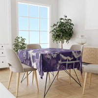 Hawaii Japanese Culture Purple Tablecloth Spring Cranes Aloha Pattern