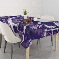 Hawaii Japanese Culture Purple Tablecloth Spring Cranes Aloha Pattern