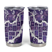 Hawaii Japanese Culture Purple Tumbler Cup Spring Cranes Aloha Pattern