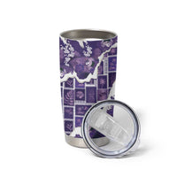 Hawaii Japanese Culture Purple Tumbler Cup Spring Cranes Aloha Pattern