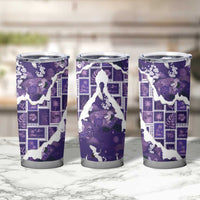 Hawaii Japanese Culture Purple Tumbler Cup Spring Cranes Aloha Pattern