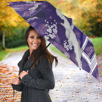 Hawaii Japanese Culture Purple Umbrella Spring Cranes Aloha Pattern
