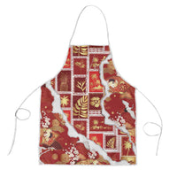 Hawaii Japanese Culture Red Apron Spring Cranes Aloha Pattern