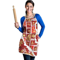 Hawaii Japanese Culture Red Apron Spring Cranes Aloha Pattern