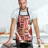 Hawaii Japanese Culture Red Apron Spring Cranes Aloha Pattern