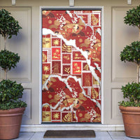 Hawaii Japanese Culture Red Door Cover Spring Cranes Aloha Pattern