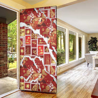 Hawaii Japanese Culture Red Door Cover Spring Cranes Aloha Pattern