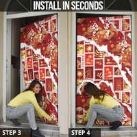 Hawaii Japanese Culture Red Door Cover Spring Cranes Aloha Pattern