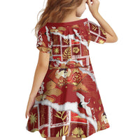 Hawaii Japanese Culture Red Family Matching Off The Shoulder Long Sleeve Dress and Hawaiian Shirt Spring Cranes Aloha Pattern LT01 - Polynesian Pride
