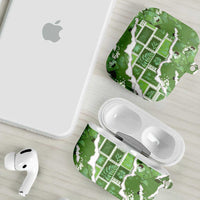 Hawaii Japanese Culture Sage Green AirPods Case Spring Cranes Aloha Pattern